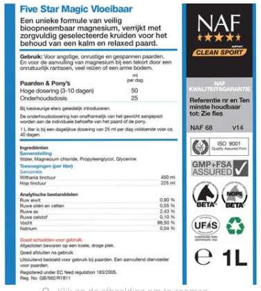 NAF Magic Liquid Voedingssupplementen - Maddelin Equestrian Naf