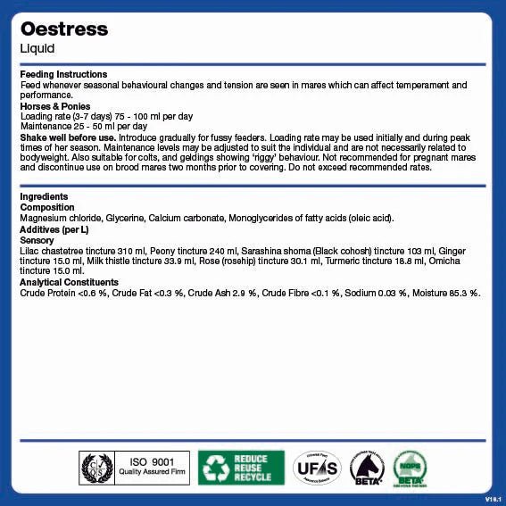 NAF Oestress Liquid Voedingssupplementen - Maddelin Equestrian Naf