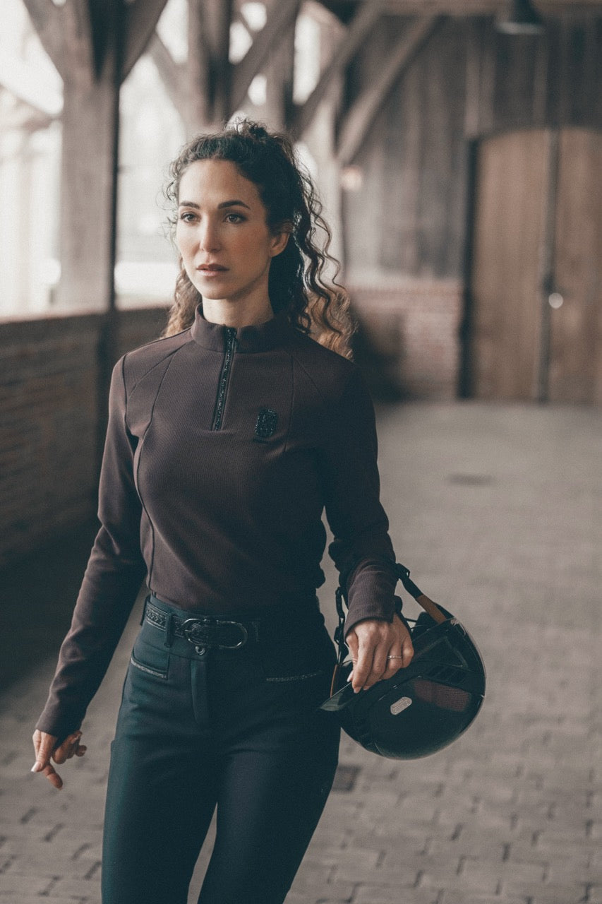 Pikeur Linnett Winter Softshell GripTec Full Grip Hoge Taille Rijbroek Dames – detailfoto 10