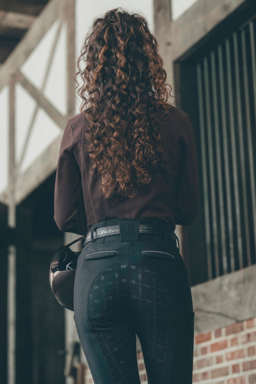 Pikeur Linnett Winter Softshell GripTec Full Grip Hoge Taille Rijbroek Dames – detailfoto 12