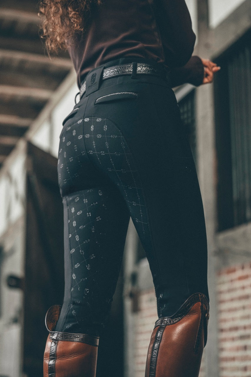 Pikeur Linnett Winter Softshell GripTec Full Grip Hoge Taille Rijbroek Dames – detailfoto 11