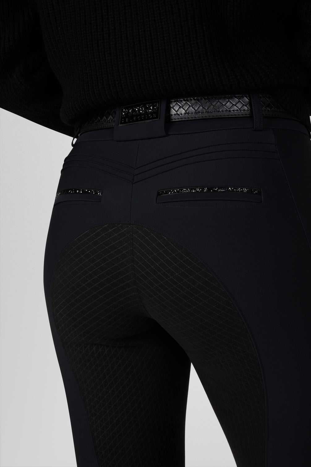 Pikeur Ceelina Grid TexLeather Full Grip Hoge Taille Rijbroek Dames – detailfoto 6
