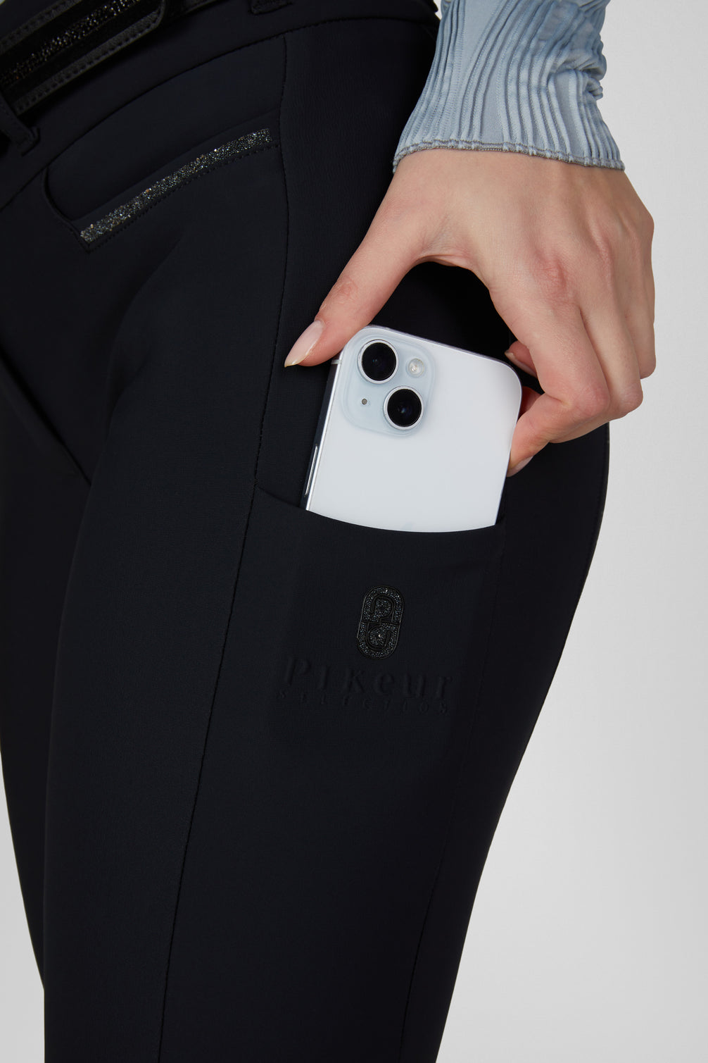 Pikeur Linnett Winter Softshell GripTec Full Grip Hoge Taille Rijbroek Dames – detailfoto 7