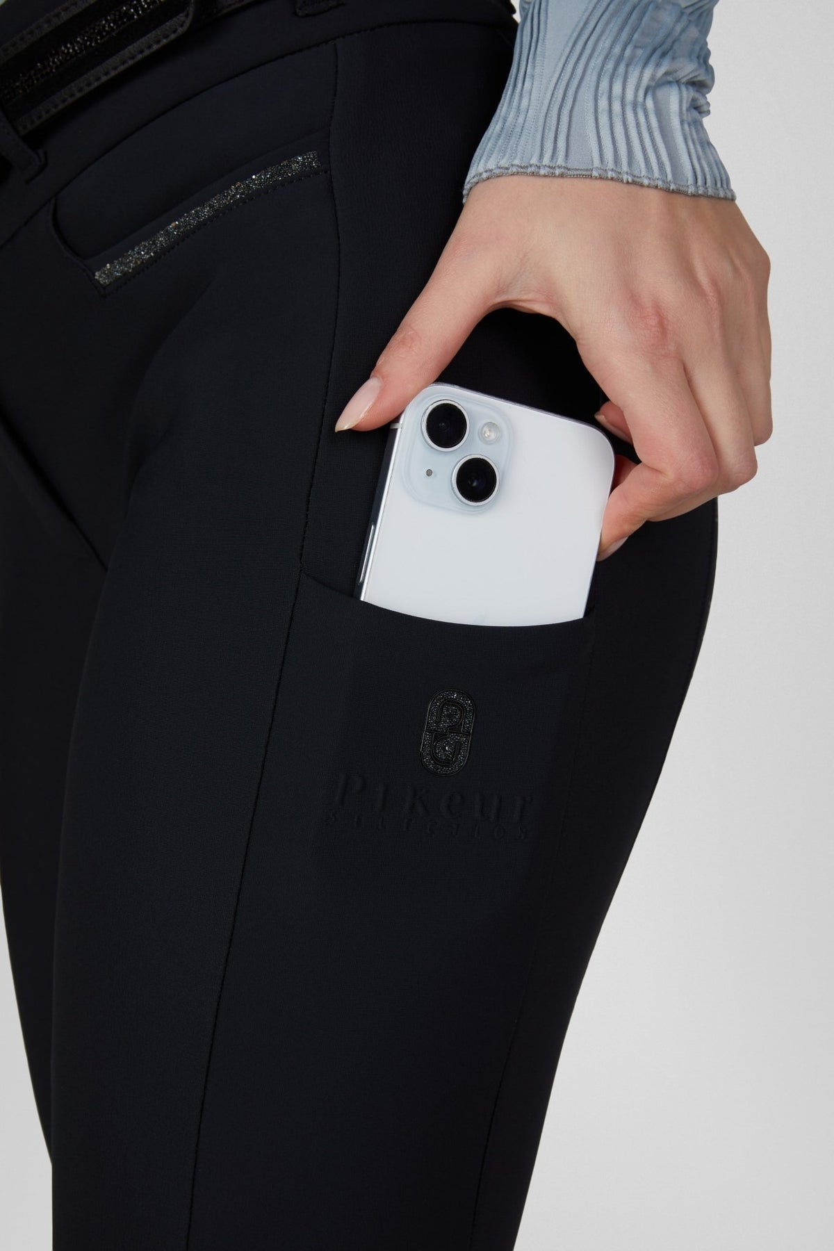 Pikeur Linnett Winter Softshell GripTec Full Grip Hoge Taille Rijbroek Dames – detailfoto 7