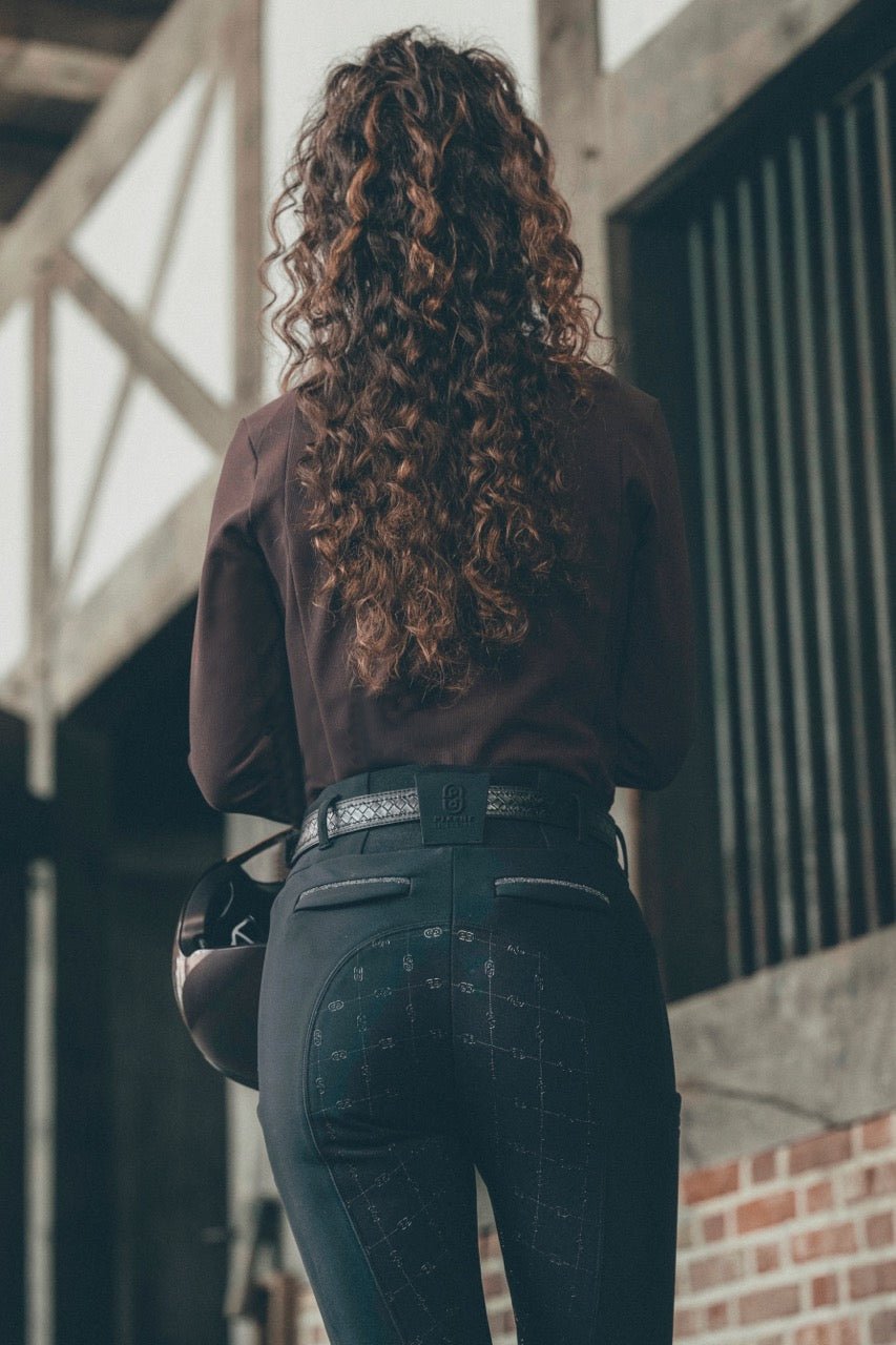Pikeur Linnett Winter Softshell GripTec Full Grip Hoge Taille Rijbroek Dames – detailfoto 12