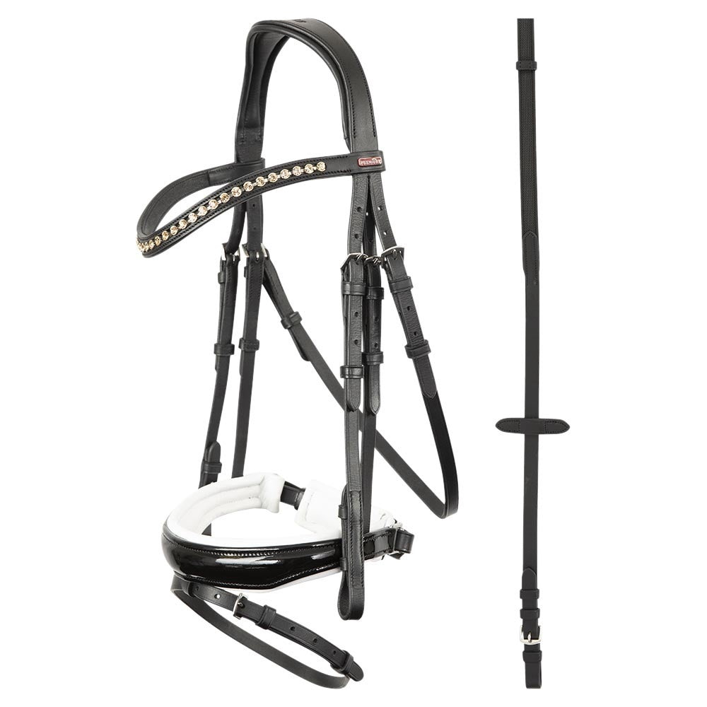 Premiere Hoofdstel Brest Met Lacque Antislip teugels Trenshoofdstellen - Maddelin Equestrian Premiere