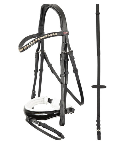 Premiere Hoofdstel Brest Met Lacque Antislip teugels Trenshoofdstellen - Maddelin Equestrian Premiere