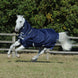 Bucas Freedom Turnout + Neck 100 Navy op een paard in de wei