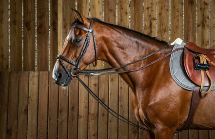 Dy'on Full Leather Draw Reins 1/2 (13mm) Working Coll.