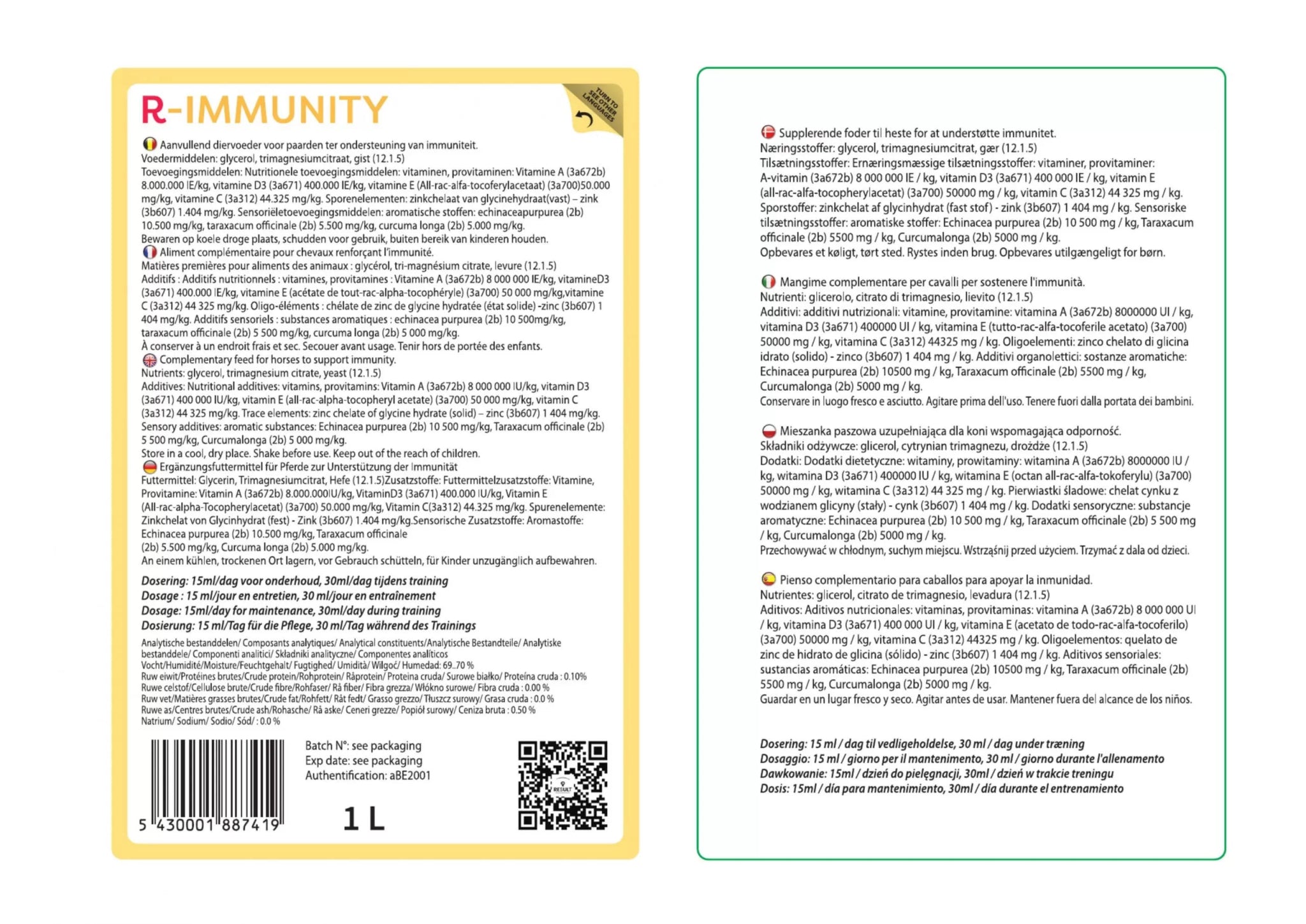 Result Equine R - Immunity 1l Voedingssupplementen - Maddelin Equestrian Result Equine