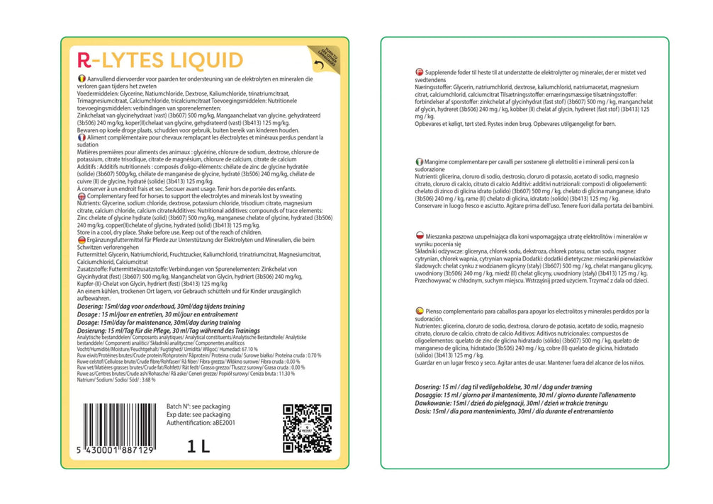 Result Equine R – Lytes Liquid 1l Voedingssupplementen - Maddelin Equestrian Result Equine