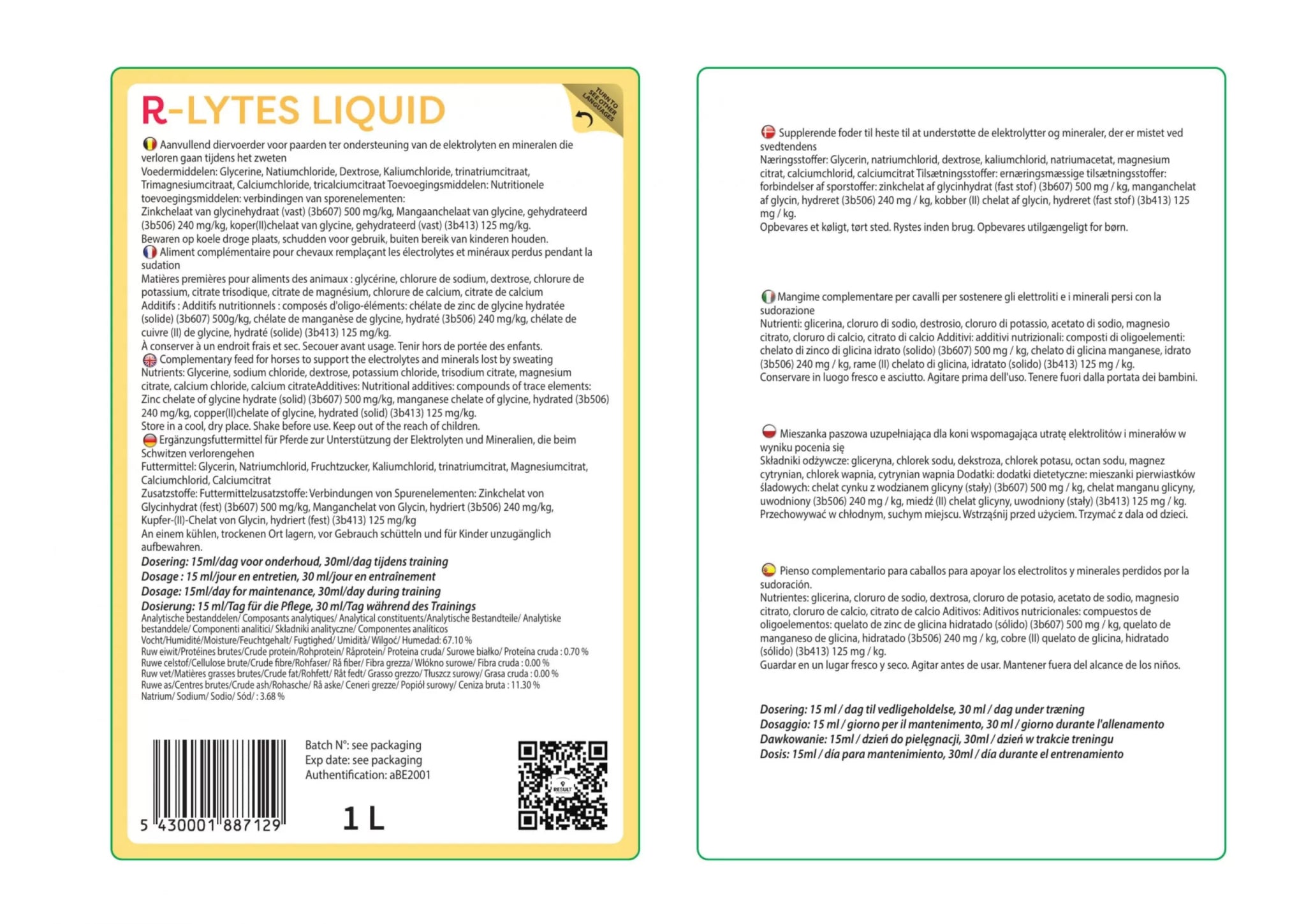 Result Equine R – Lytes Liquid 1l Voedingssupplementen - Maddelin Equestrian Result Equine