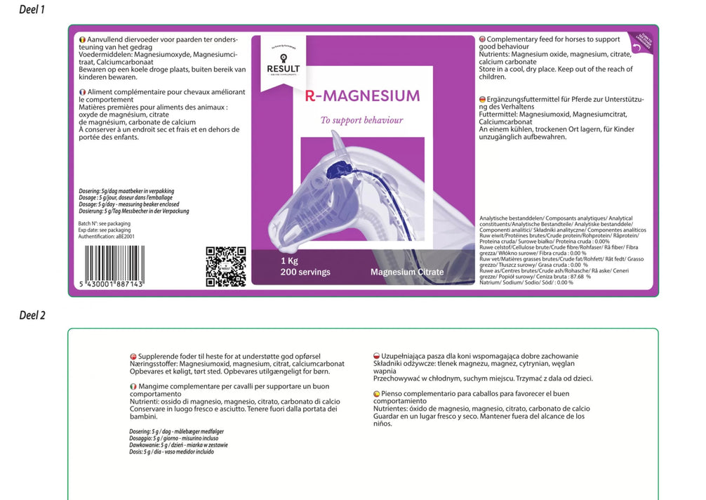 Result Equine R – Magnesium 1kg Voedingssupplementen - Maddelin Equestrian Result Equine