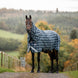 Horseware Rhino Plus Turnout deken met Vari-Layer in Hunter Check, zijaanzicht met halsstuk