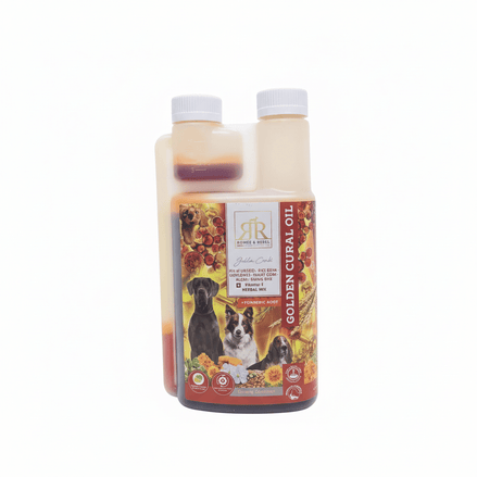 Romée en Rebel Golden Cural Oil Cani Voedingssupplementen - Maddelin Equestrian Julian & Jones