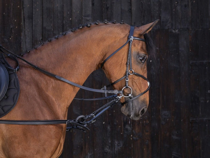 Rubber Bijzetteugels Zwart Longeerbenodigdheden - Maddelin Equestrian Riding World