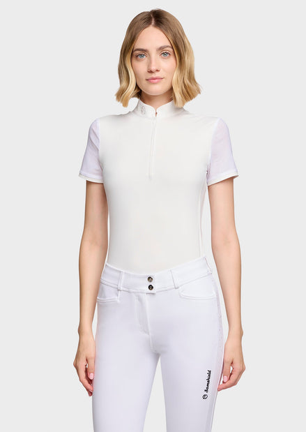 Samshield Aliosha Wedstrijdshirt Korte Mouwen Dames FW26 Wit - voorkant - Maddelin Equestrian