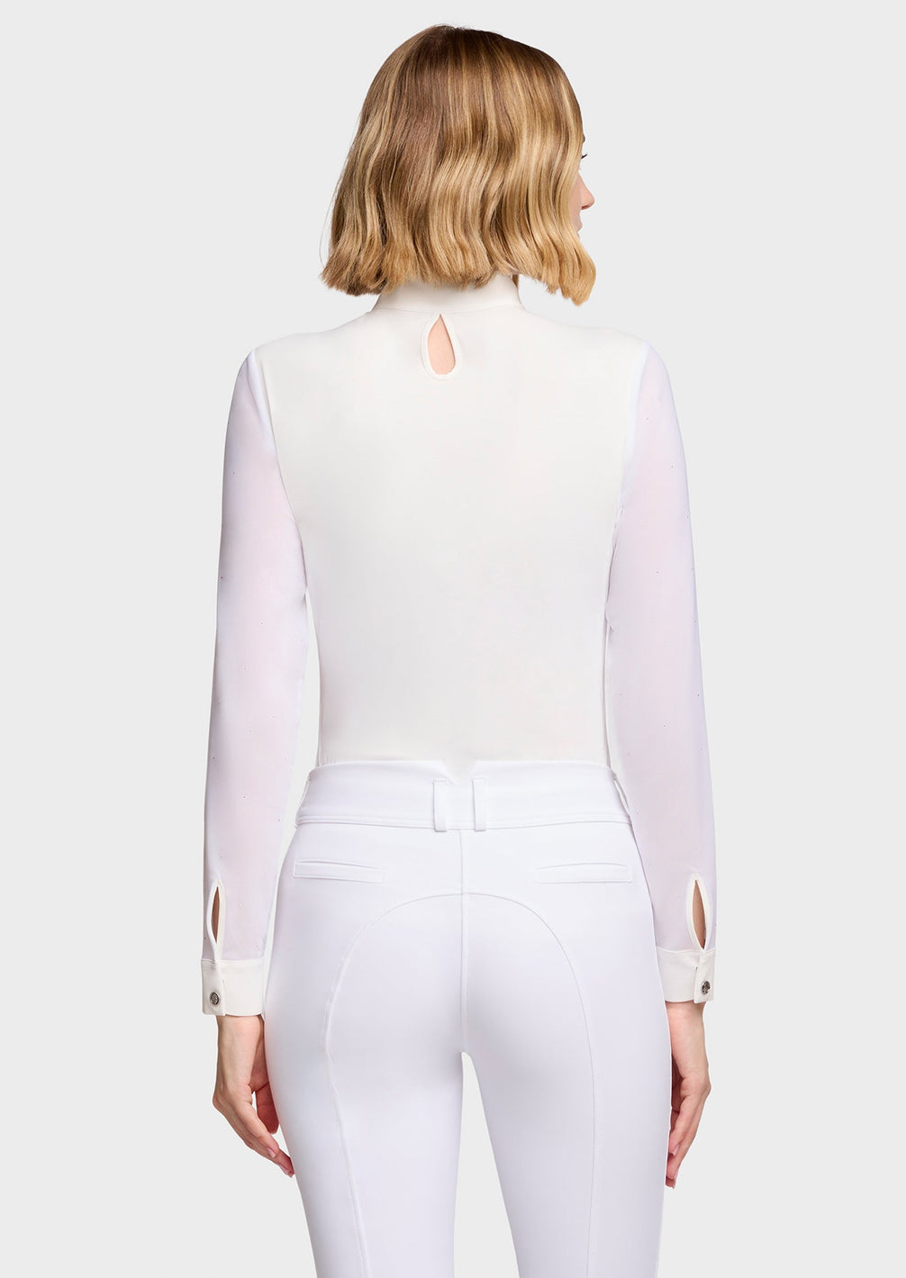 Samshield Anouchka Wedstrijdshirt Lange Mouwen Dames FW26 Wit - achterkant - Maddelin Equestrian