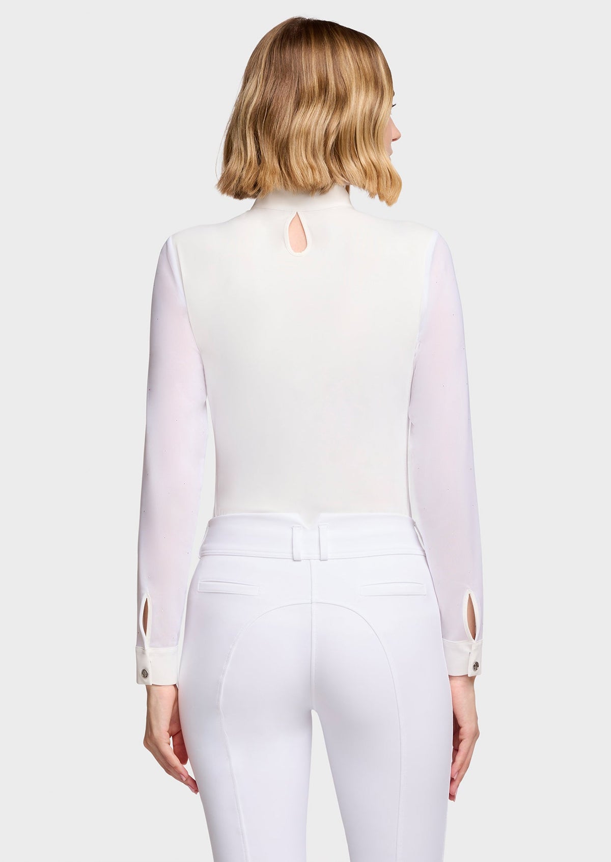 Samshield Anouchka Wedstrijdshirt Lange Mouwen Dames FW26 Wit - achterkant - Maddelin Equestrian