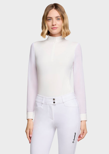 Samshield Anouchka Wedstrijdshirt Lange Mouwen Dames FW26 Wit - voorkant - Maddelin Equestrian