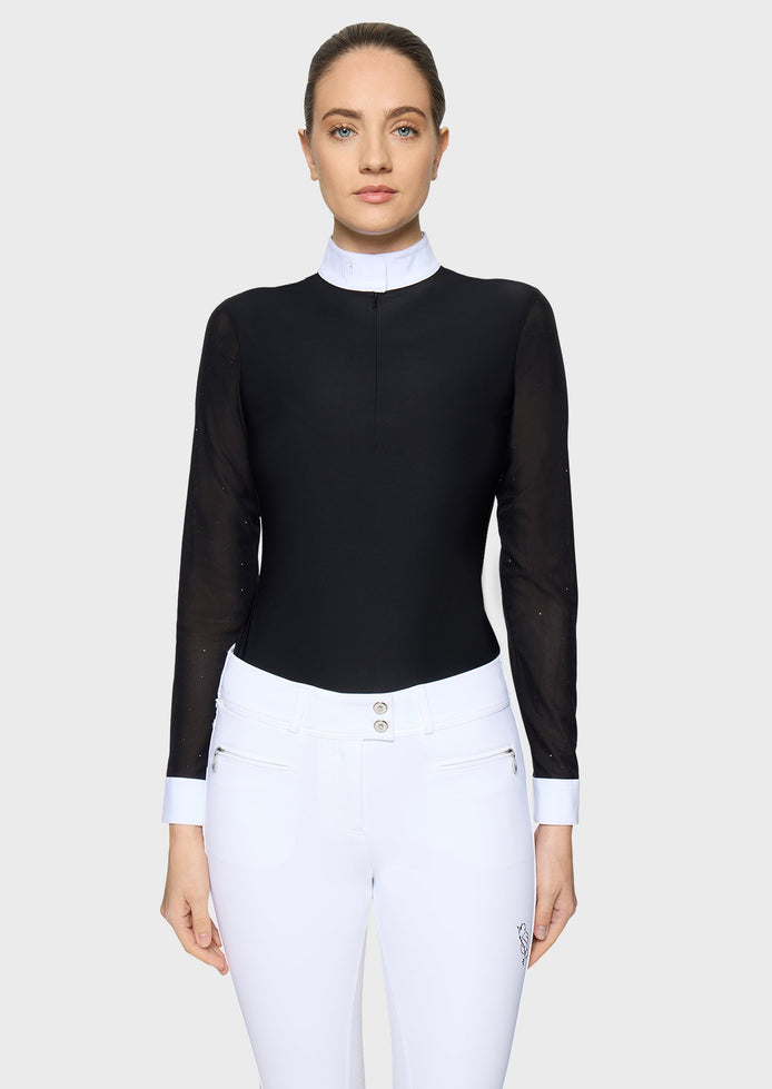 Samshield Anouchka Wedstrijdshirt Lange Mouwen Dames FW26 Zwart - voorkant - Maddelin Equestrian