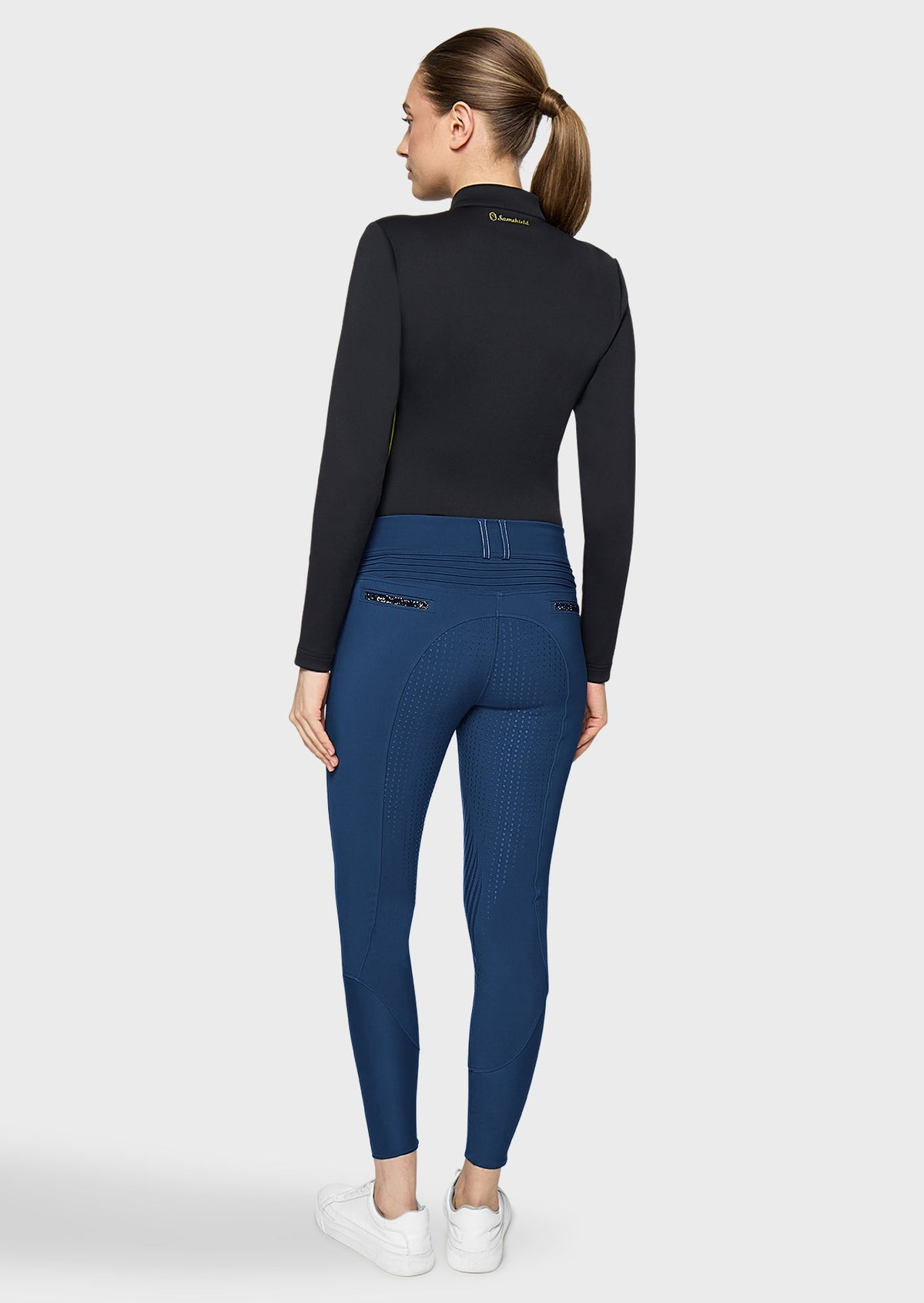 Samshield Clara Premium Full Grip Rijbroek Dames FW26 Cosmic Blue - achterkant - Maddelin Equestrian