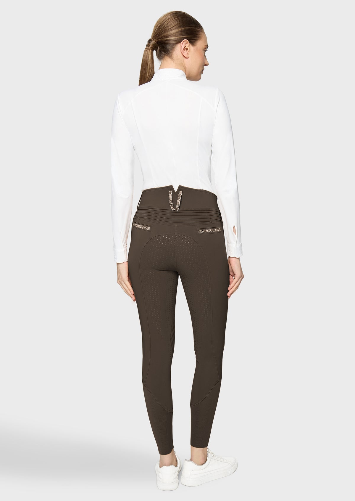 Samshield Claranova Full Grip Rijbroek Dames FW26 Mocha - achterkant - Maddelin Equestrian