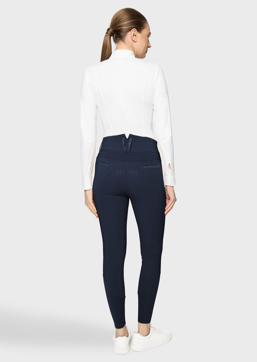 Samshield Claranova Full Grip Rijbroek Dames FW26 Navy - achterkant - Maddelin Equestrian