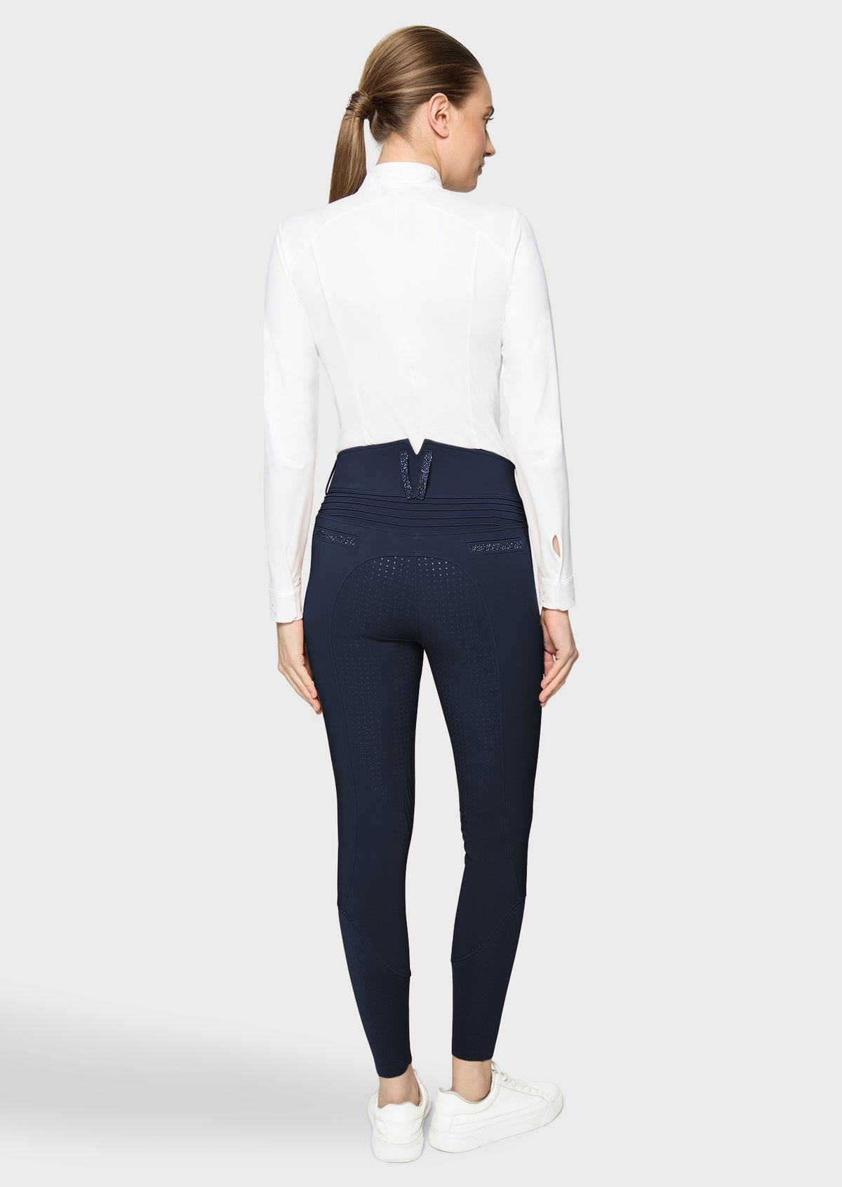 Samshield Claranova Full Grip Rijbroek Dames FW26 Navy - achterkant - Maddelin Equestrian