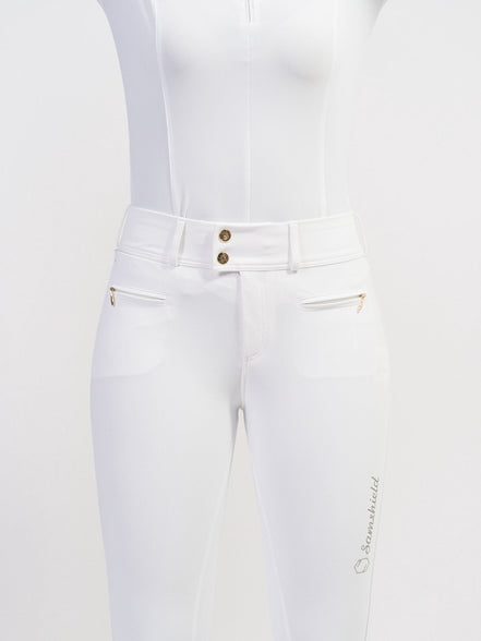 Samshield Dames Rijbroek Clara Full Grip Champagne Dames Rijbroeken - Maddelin Equestrian Samshield