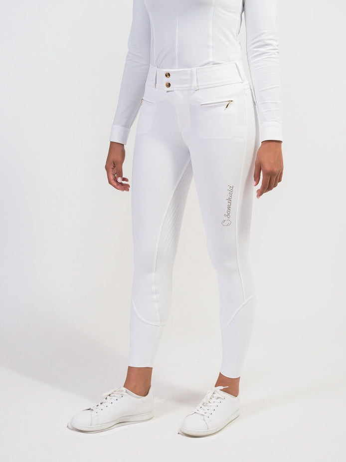 Samshield Dames Rijbroek Clara Full Grip Champagne Dames Rijbroeken - Maddelin Equestrian Samshield