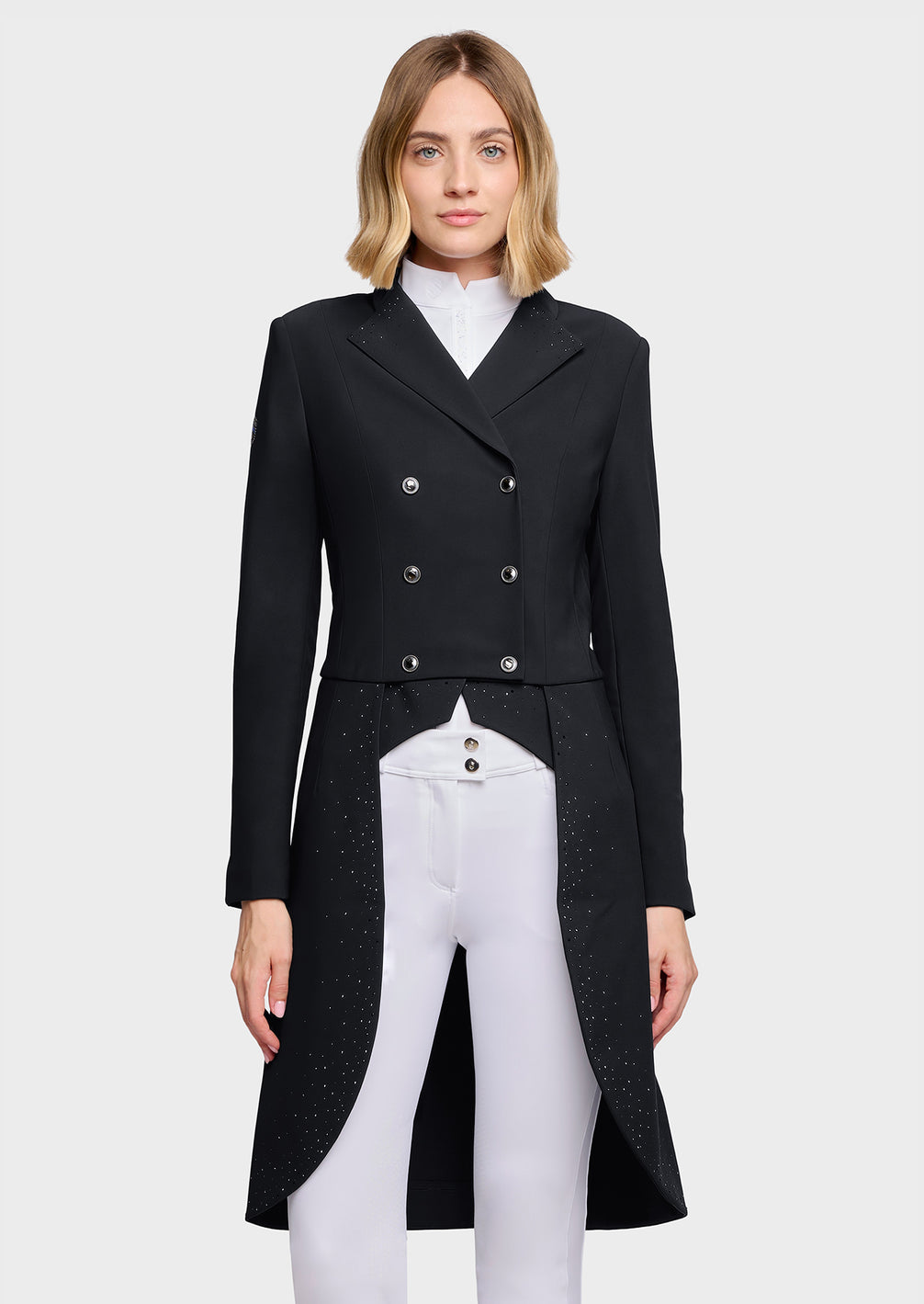 Samshield Frac Crystal Rain Dressuurfrac Dames FW26 Zwart - voorkant - Maddelin Equestrian
