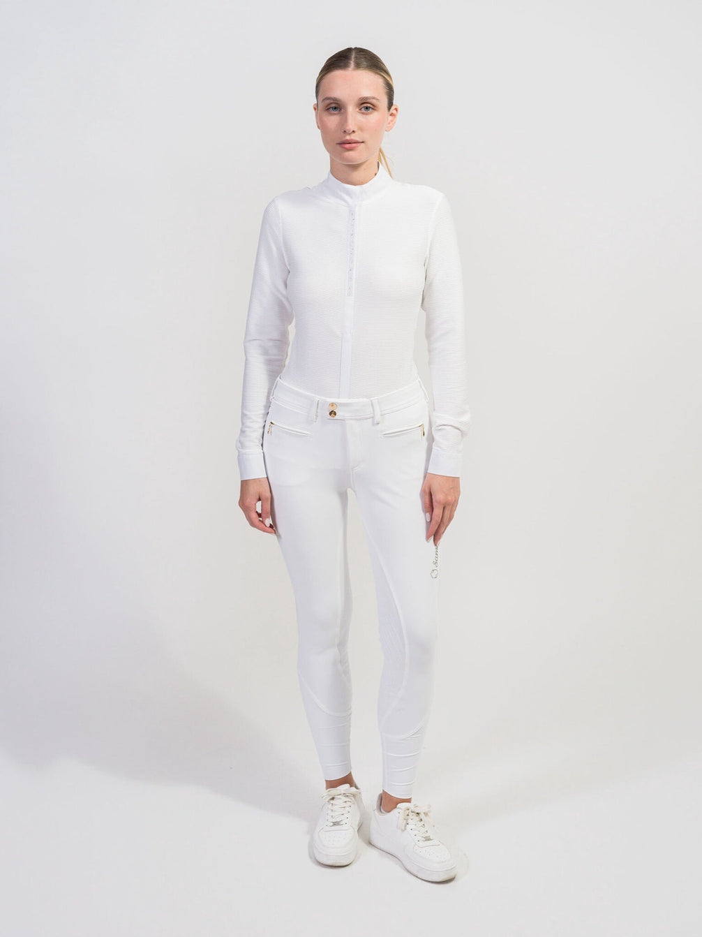 Samshield Julia Crystal Leaf Long Sleeve Women Shirt Texturized Wedstrijdshirts - Maddelin Equestrian Samshield