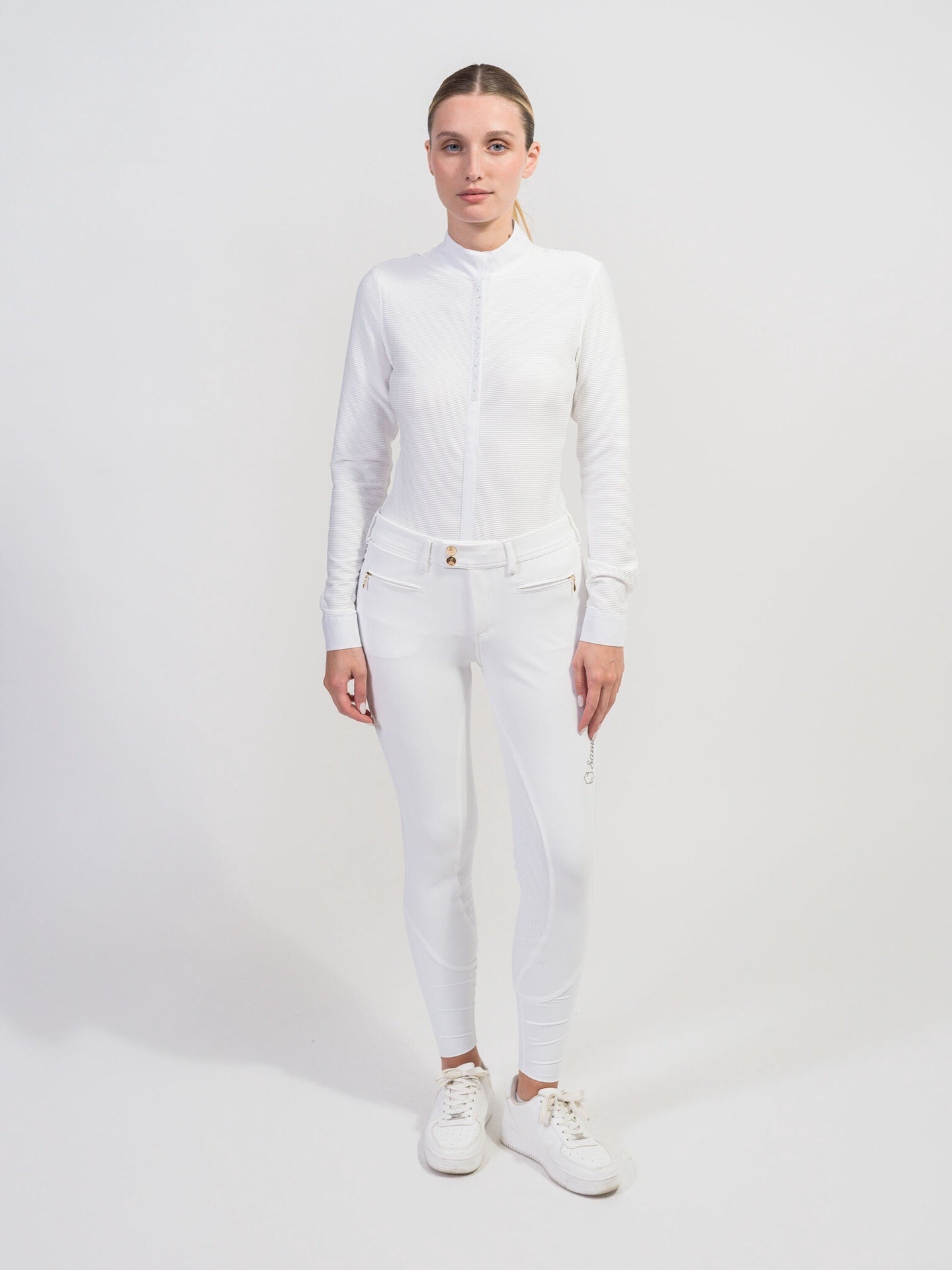 Samshield Julia Crystal Leaf Long Sleeve Women Shirt Texturized Wedstrijdshirts - Maddelin Equestrian Samshield