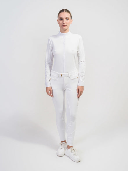 Samshield Julia Crystal Leaf Long Sleeve Women Shirt Texturized Wedstrijdshirts - Maddelin Equestrian Samshield