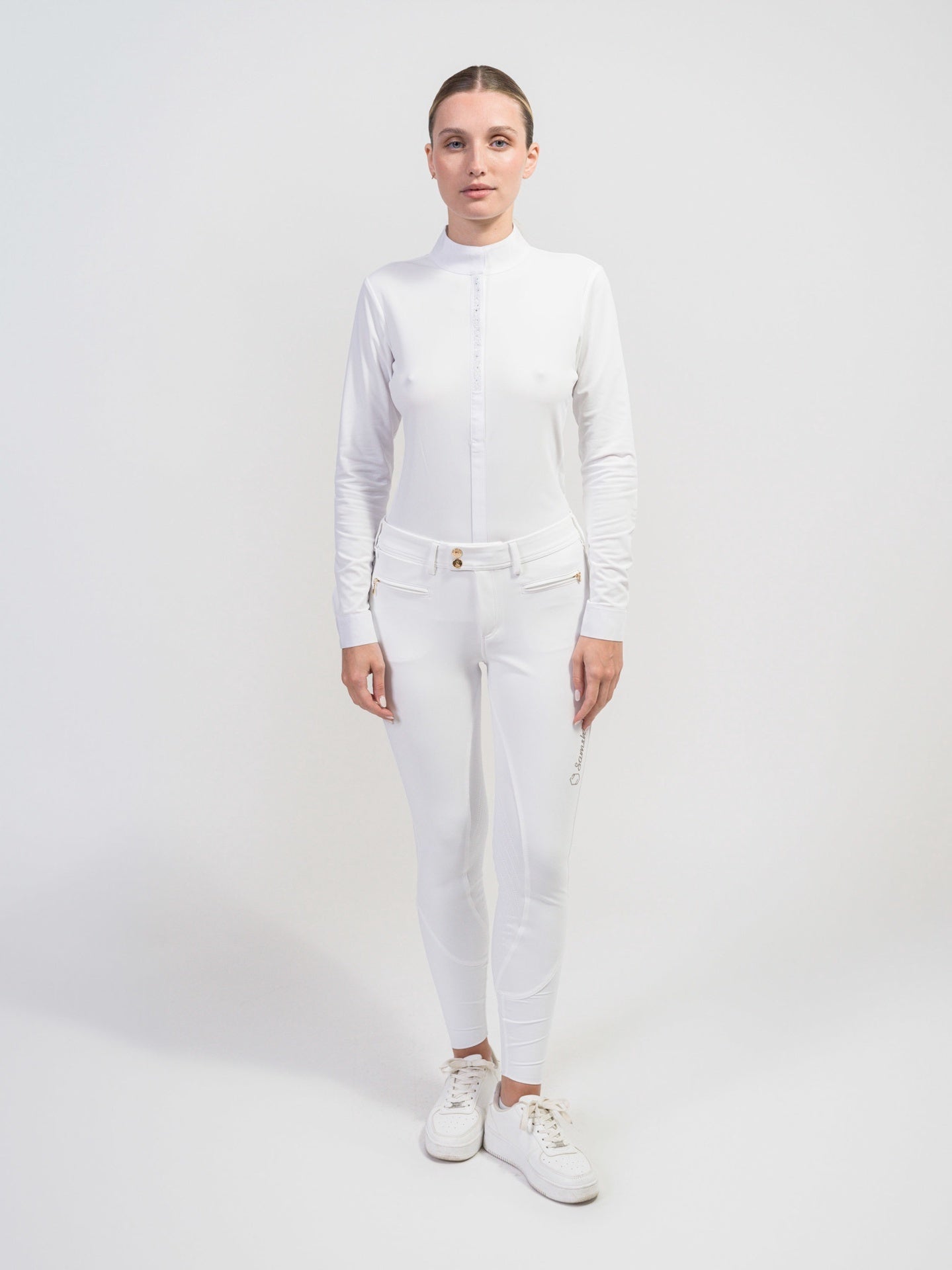 Samshield Julia Crystal Leaf Long Sleeve Women Shirt Texturized Wedstrijdshirts - Maddelin Equestrian Samshield