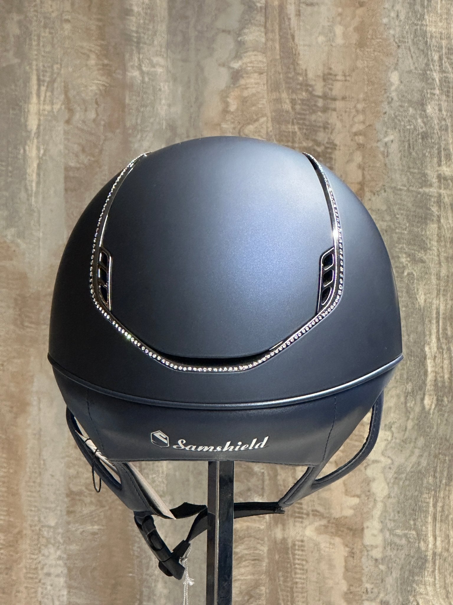 Samshield Matt 2.0 Blue Chrome Black Full Swaro 300 Crystals Samshield - Maddelin Equestrian Samshield