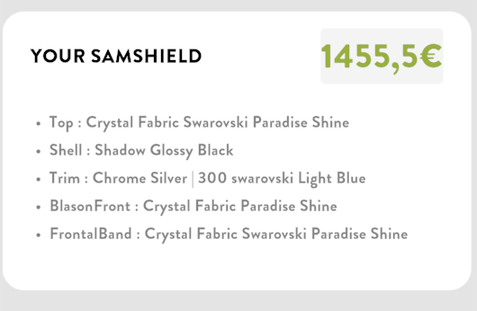 Samshield Miss Glossy Black Crystal Fabric Paradise Shine Trim 300 Swa Light Blue Samshield - Maddelin Equestrian Samshield
