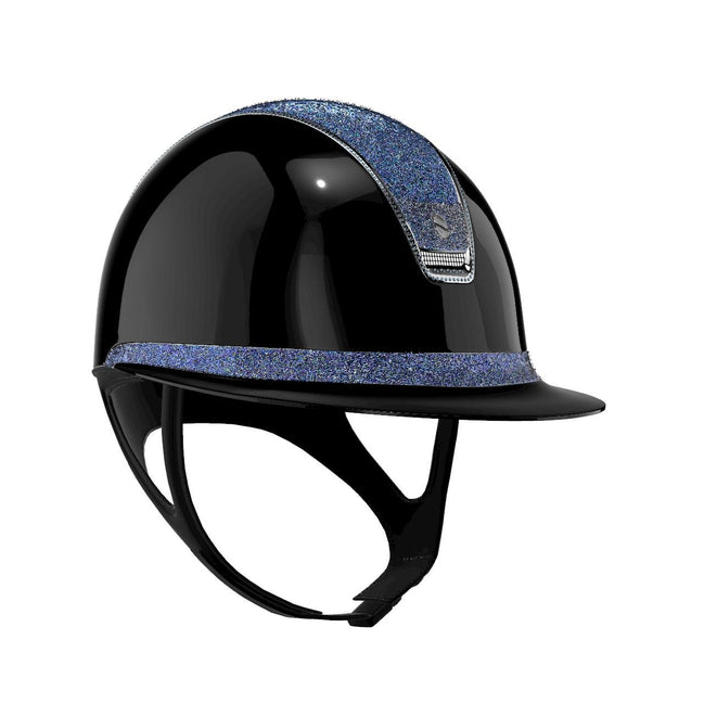 Samshield Miss Glossy Black Crystal Fabric Paradise Shine Trim 300 Swa Light Blue Samshield - Maddelin Equestrian Samshield