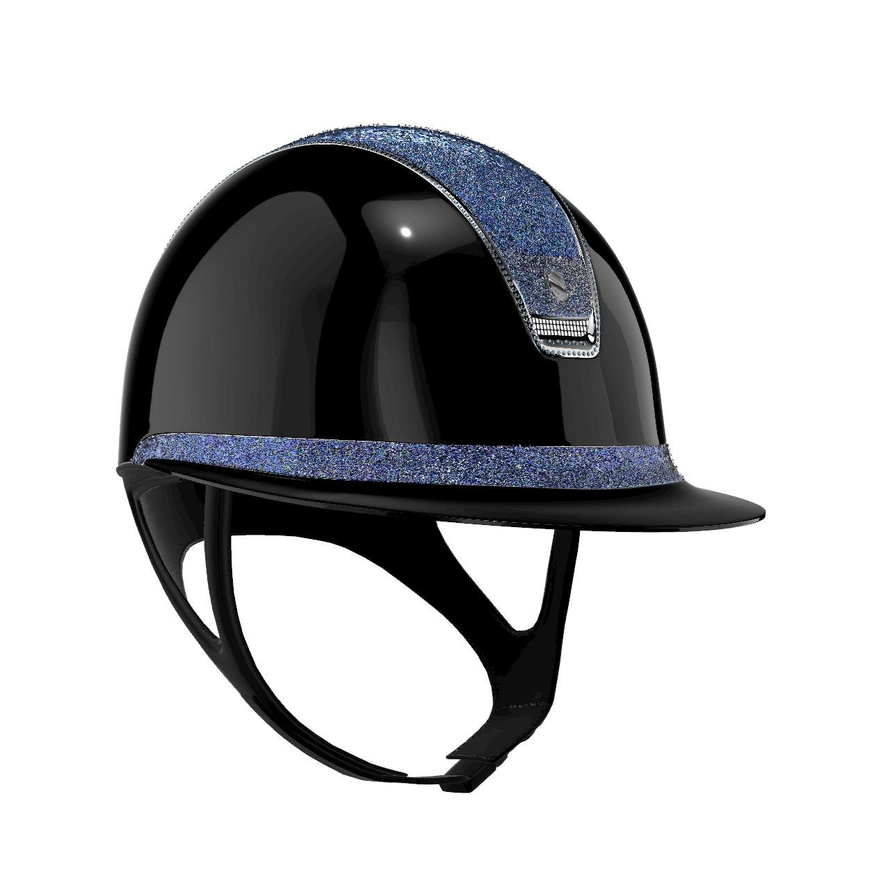Samshield Miss Glossy Black Crystal Fabric Paradise Shine Trim 300 Swa Light Blue Samshield - Maddelin Equestrian Samshield