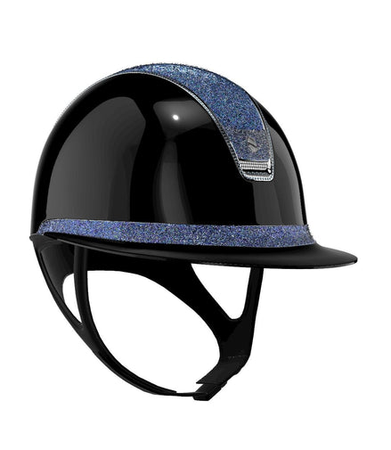 Samshield Miss Glossy Black Crystal Fabric Paradise Shine Trim 300 Swa Light Blue Samshield - Maddelin Equestrian Samshield