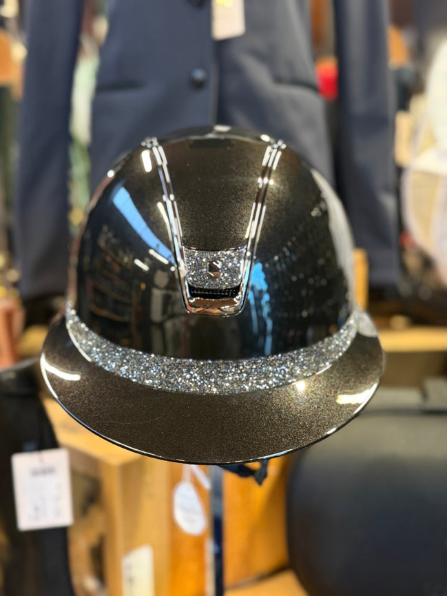 Samshield Miss Glossy Black Frontal band + Blazon Ultra Fine Rocks Nightshade Samshield - Maddelin Equestrian Samshield