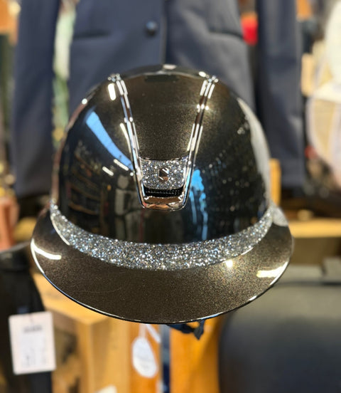 Samshield Miss Glossy Black Frontal band + Blazon Ultra Fine Rocks Nightshade Samshield - Maddelin Equestrian Samshield