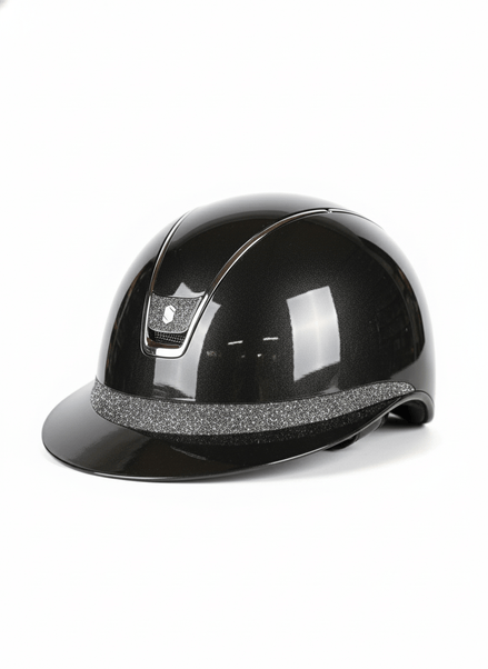 Samshield Miss Glossy Black Frontal band + Blazon Ultra Fine Rocks Nightshade Samshield - Maddelin Equestrian Samshield