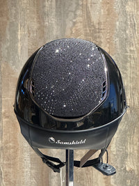 Samshield Miss Glossy Crystal Intarsia Chrome Black Samshield - Maddelin Equestrian Samshield