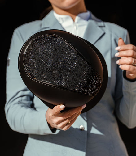 Samshield Miss Shadowmatt Crystal Intarsia Chrome Black Samshield - Maddelin Equestrian Samshield