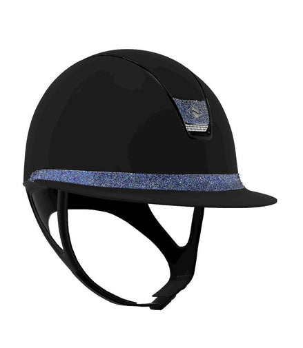Samshield Miss Shield 2.0 Shadowmatt Blue Crystal Fabric Paradise Shine Samshield - Maddelin Equestrian Samshield