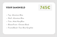 Samshield Miss Shield Alcantara Blue Tiara Blue Graphite S56 Samshield - Maddelin Equestrian Samshield