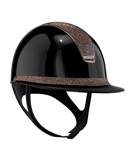 Samshield Miss Shield Glossy Black Crystal Fabric Rosegold 300 Swa L58 - Maddelin Equestrian Maddelin Equestrian