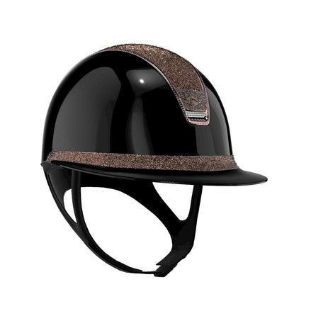 Samshield Miss Shield Glossy Black Crystal Fabric Rosegold 300 Swa L58 - Maddelin Equestrian Maddelin Equestrian